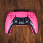 a pink video game controller