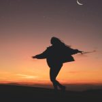 silhouette of woman running during golden hour