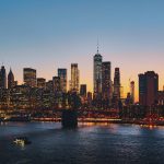 panoramic photography of Brooklyn Bridge