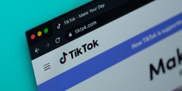 a computer screen with the word tiktok on it