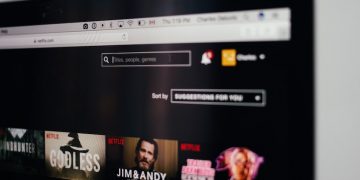 computer monitor showing Netflix selection screen