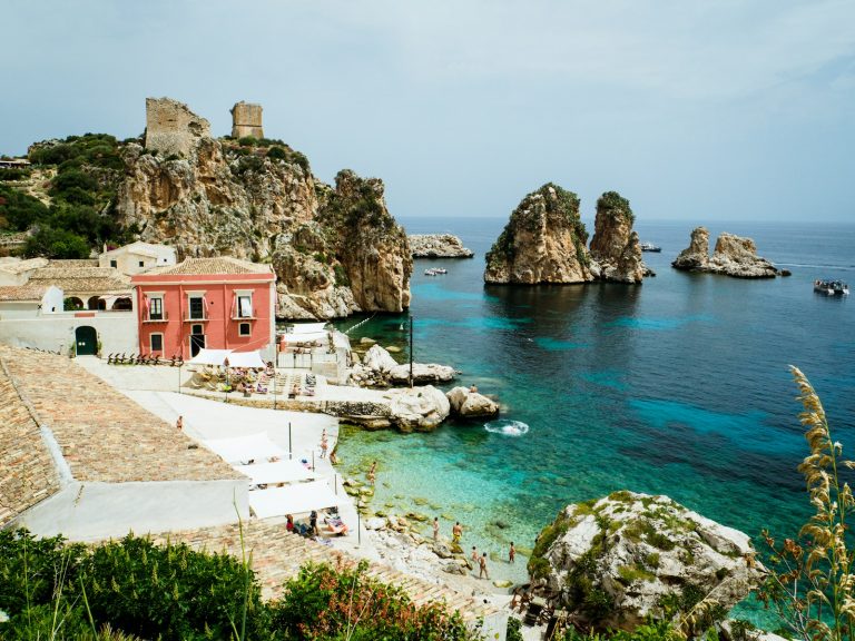 concrete house on cliff