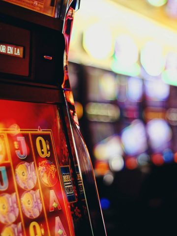 a close up of a slot machine in a casino