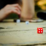 close-up photo of red dice