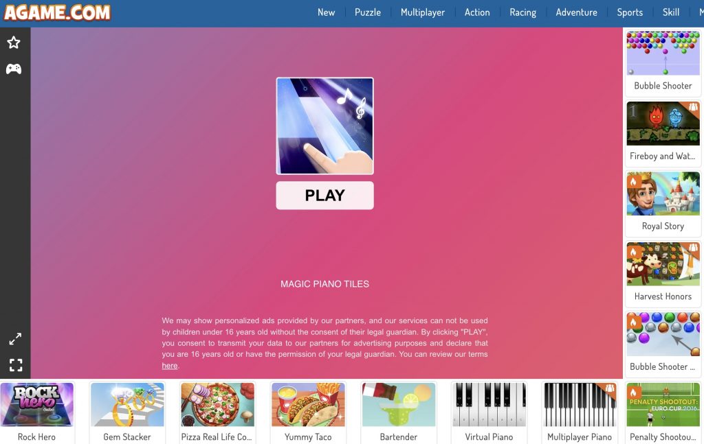 Magic Piano Tiles - Free Online Game from Agame.com