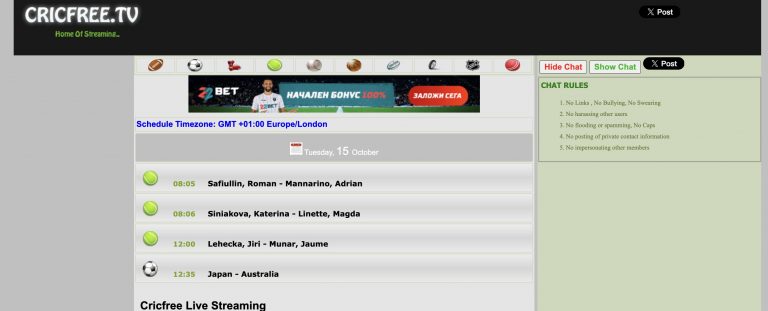 Cricfree - free sports streaming