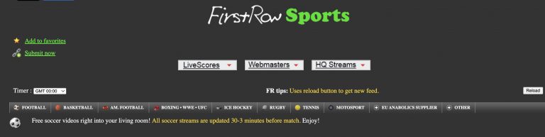 FirstRowSports - free sports streaming website