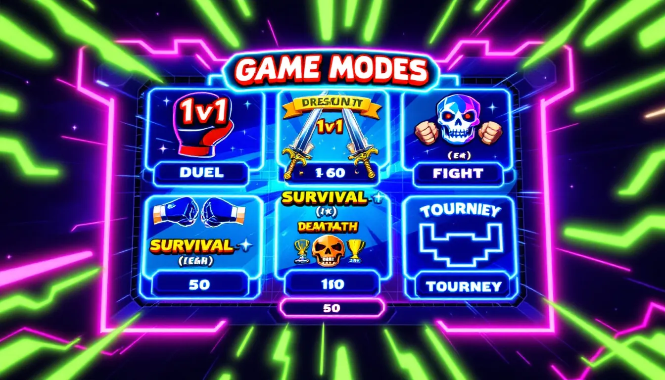 Different game modes available in 1v1 lol.